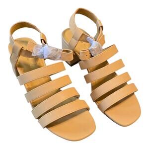 Modcloth Princess Highway Strappy Block Heel Womens 36 US Size 5 Soft Yellow